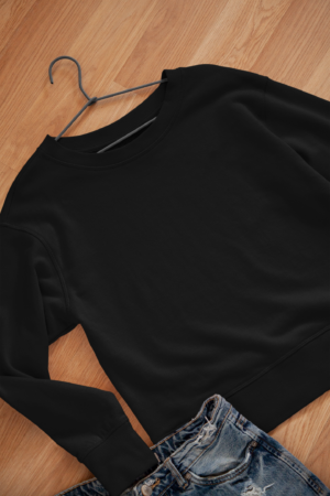 Plain New Black Sweatshirt For Men