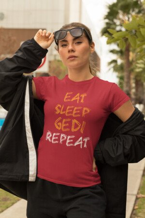 Eat sleep Round neck women tshirt