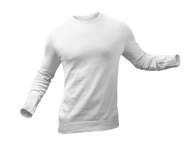 White crew-neck sweatshirt shown from the front