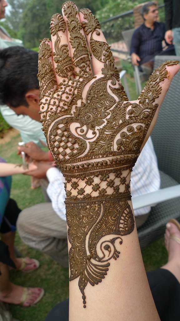 Planning front hand mehndi designs - illustrative mehndi reference photograph