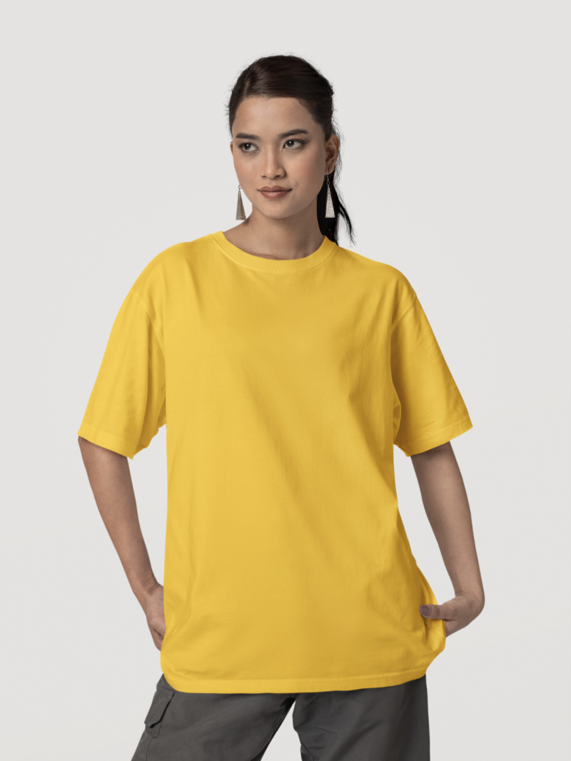 Mustard Yellow Women’s Oversize T-Shirt - Image 2