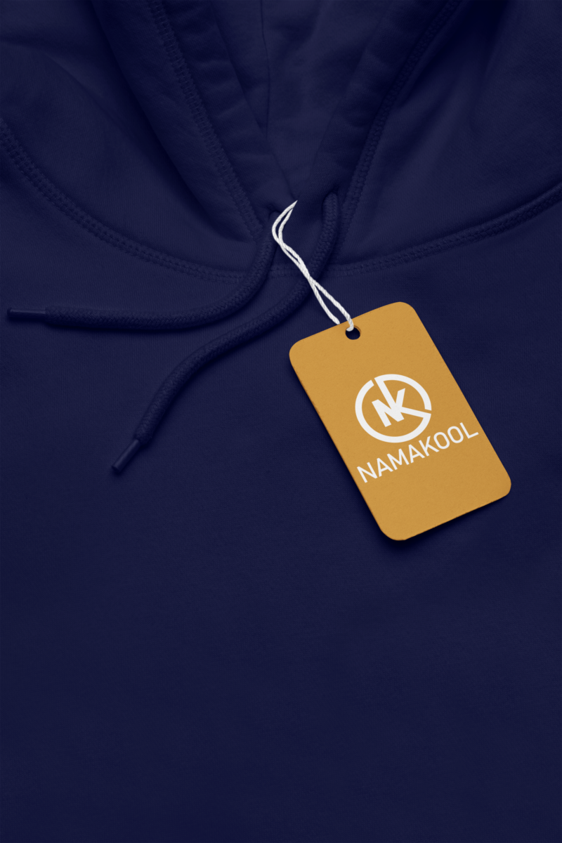 Navy Blue Plain Hoodie Men - Image 4