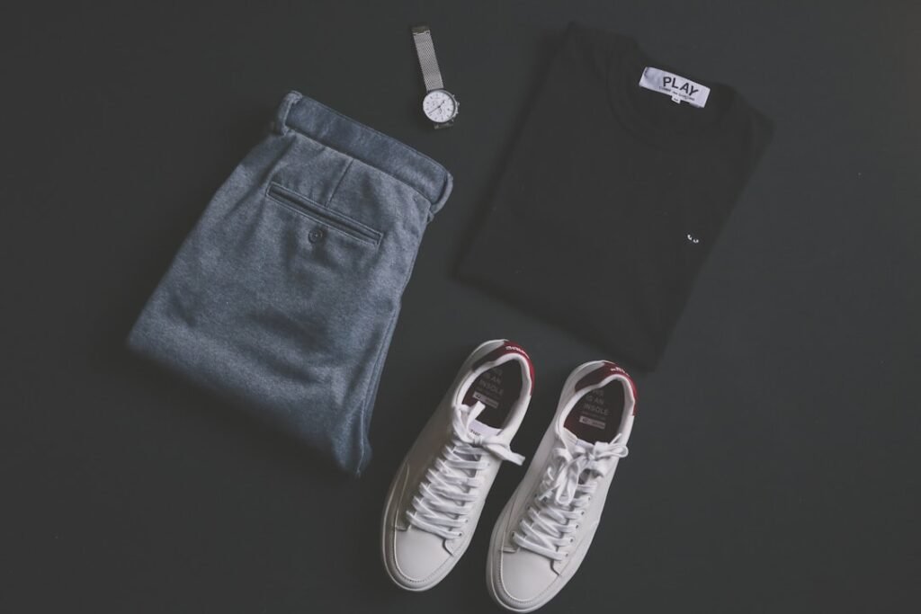 casual fashion clothing flat lay