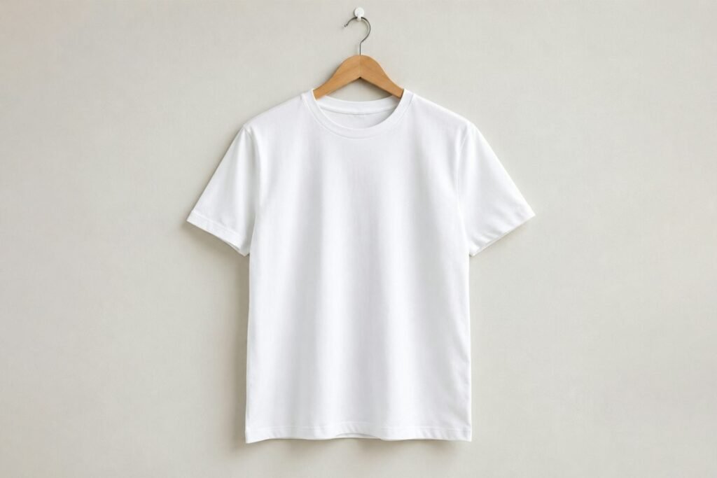white round neck T-shirt fashion