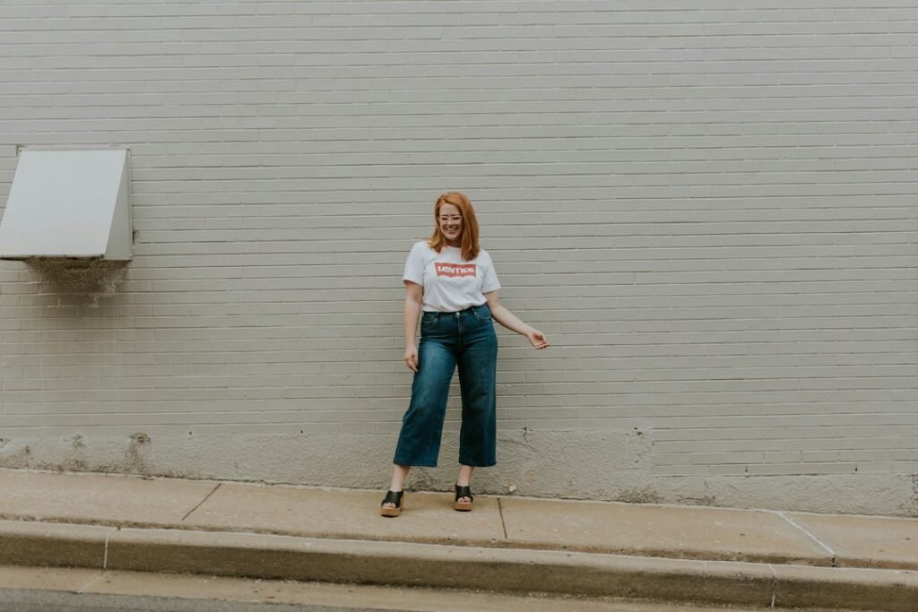 college outfit for girls oversized tee wide leg jeans