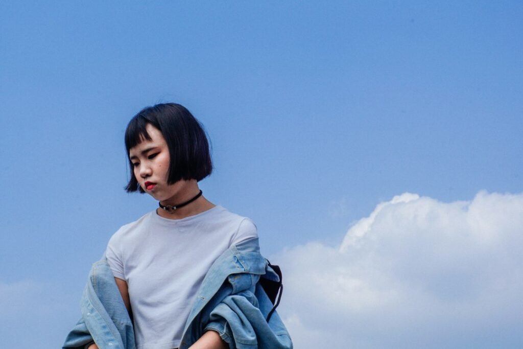 Casual denim jacket outfit editorial