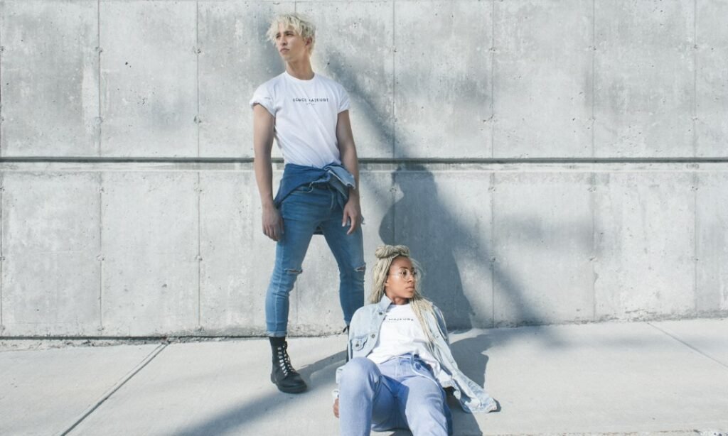 Minimal contemporary printed apparel